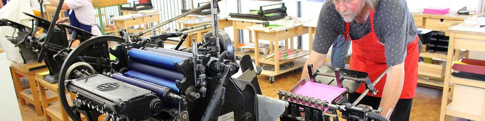 Foto einer Druckerpresse im Technoseum