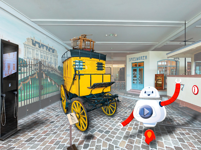 Bild des digitalen Escape Rooms mit Roboter Paula im Museum
