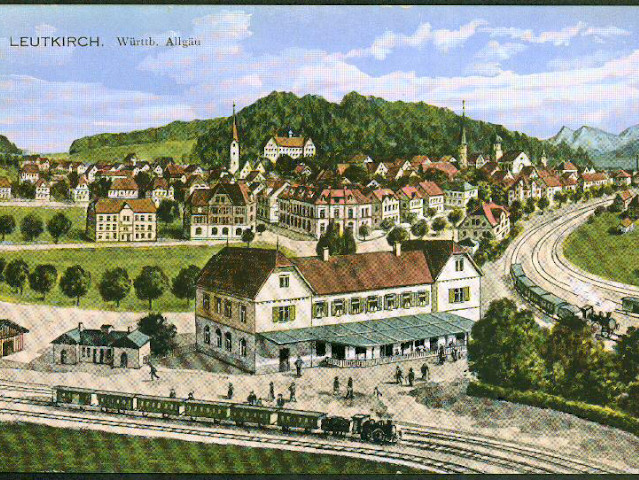 Historische Postkarte der Stadt Leutkirch im Allgäu