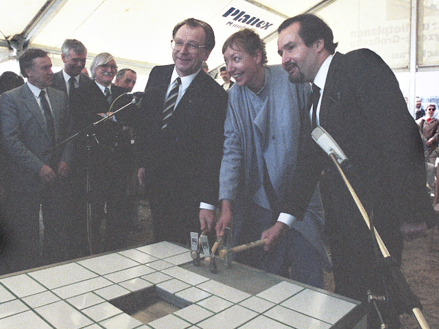 Foto von der Grundsteinlegung des Technoseum