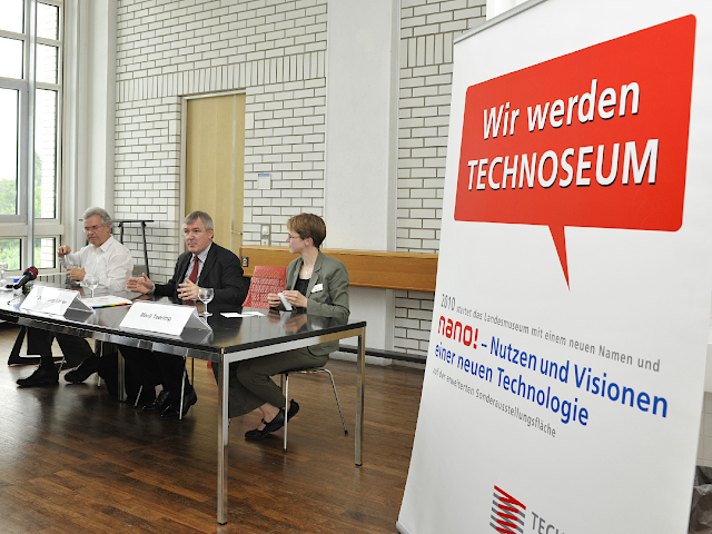 Foto von der Pressekonferenz zur Umbenennung des Landesmuseums in Technoseum